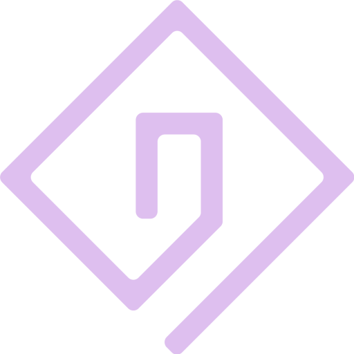 A purple geometric logo for Cairnview Windows and Doors, featuring a diamond shape with an angular design formed by a single continuous line. Perfect for a Perthshire business specializing in uPVC doors. The background is transparent.