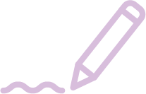 A simple, light purple icon of a pencil making a wavy line, symbolizing writing or drawing—perfect for creative projects in Perthshire.