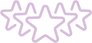 Four overlapping, purple, outlined star shapes arranged in a row on a white background, inspired by modern uPVC windows Perth designs.