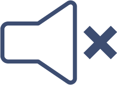A blue speaker icon with an X symbol next to it, indicating that the sound is muted, similar to how uPVC doors Perth from Cairnview Windows and Doors in Perthshire keep outside noise at bay.