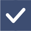 A white check mark inside a solid blue square, symbolizing confirmation, approval, or completion—ideal for representing trusted uPVC windows Perth suppliers of quality doors and windows.